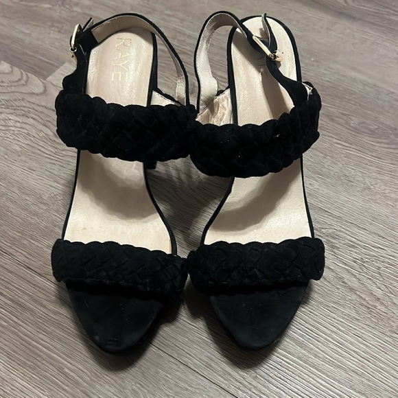 Black Suede Block Heel Platform Heels - Picture 10 of 14
